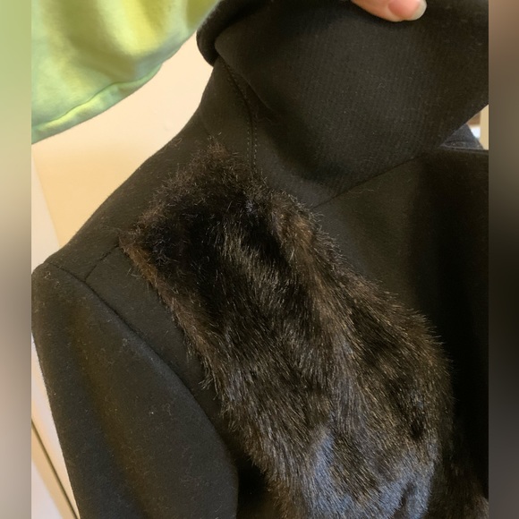 WOOL FUR DETAIL RACHEL ROY WINTER COAT - Picture 2 of 5